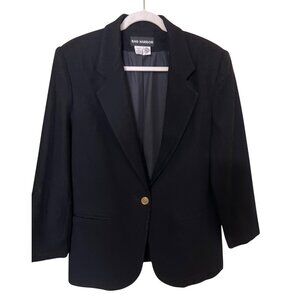 Sag Harbor Womens Black Wool Blazer Size 12  Jacket Office Career Business